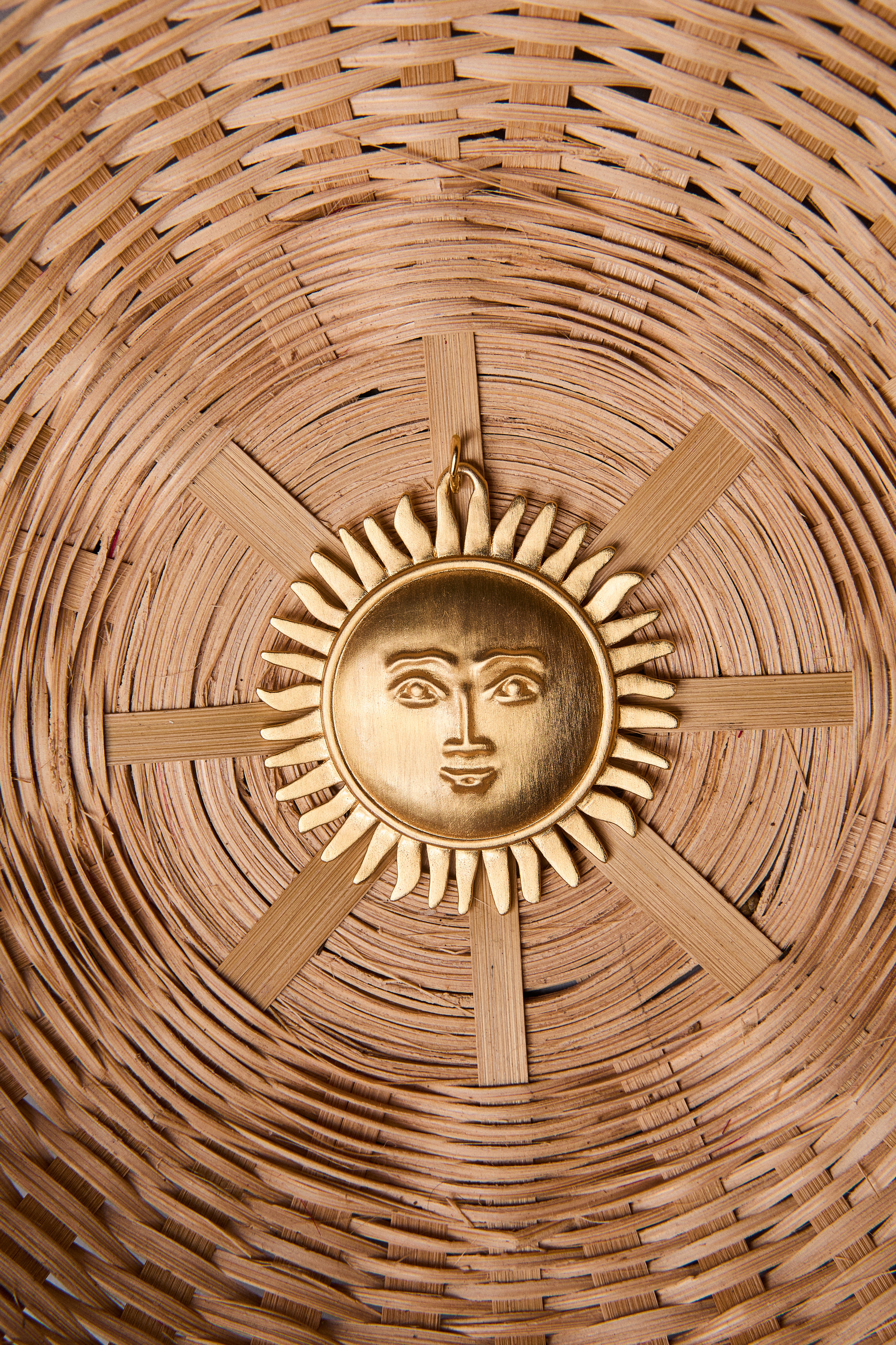 Sun Medallion Copper Clasp Necklace