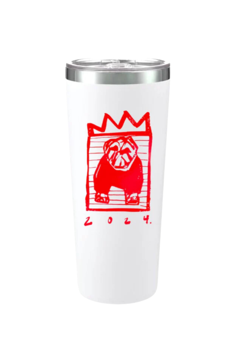 Red x Black Stripe Bulldog 20 oz. Travel Mug