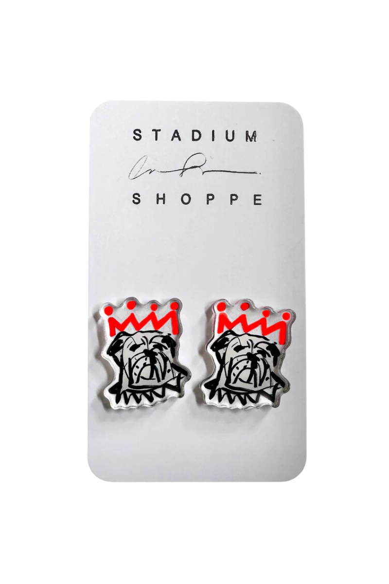 Red x Black Bulldog Gameday Earrings