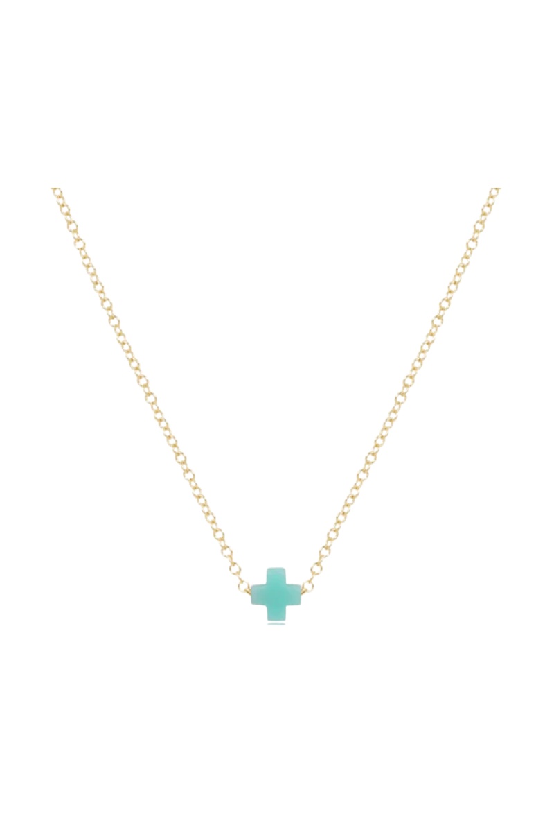 egirl 14" Necklace Gold - Signature Cross Small Mint