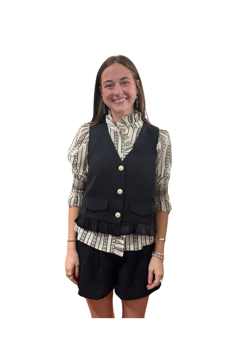 Ruffles Hem Vest