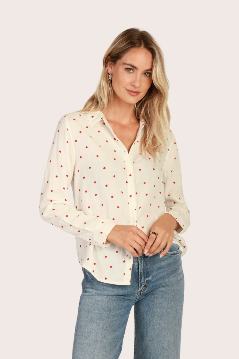 Hearts Embroidered Shirt