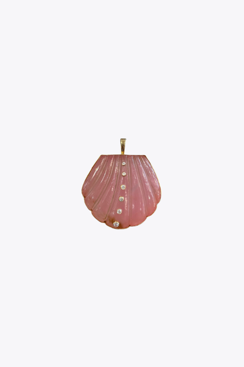 Carved Pink Onyx Shell Pendant