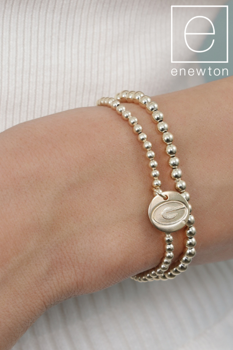 eCollegiate egirl Classic Gold 3mm Bracelet - UGA Disc