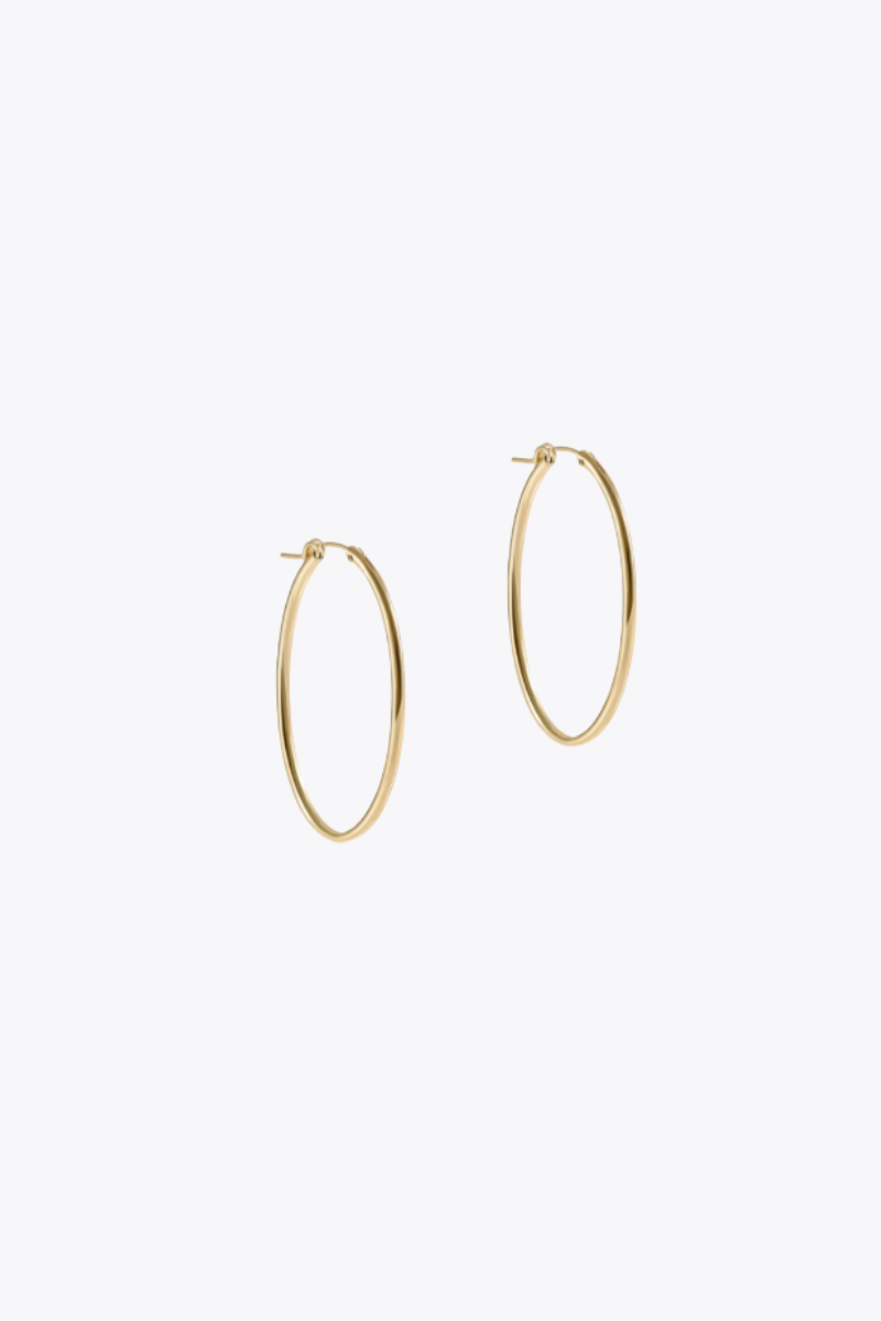 Oval Gold 2" Post Hoop - Smooth