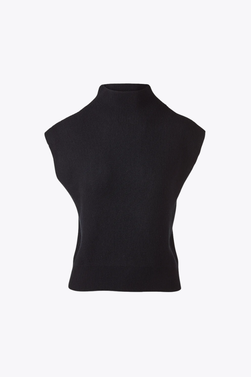 Sleeveless Rib Funnel