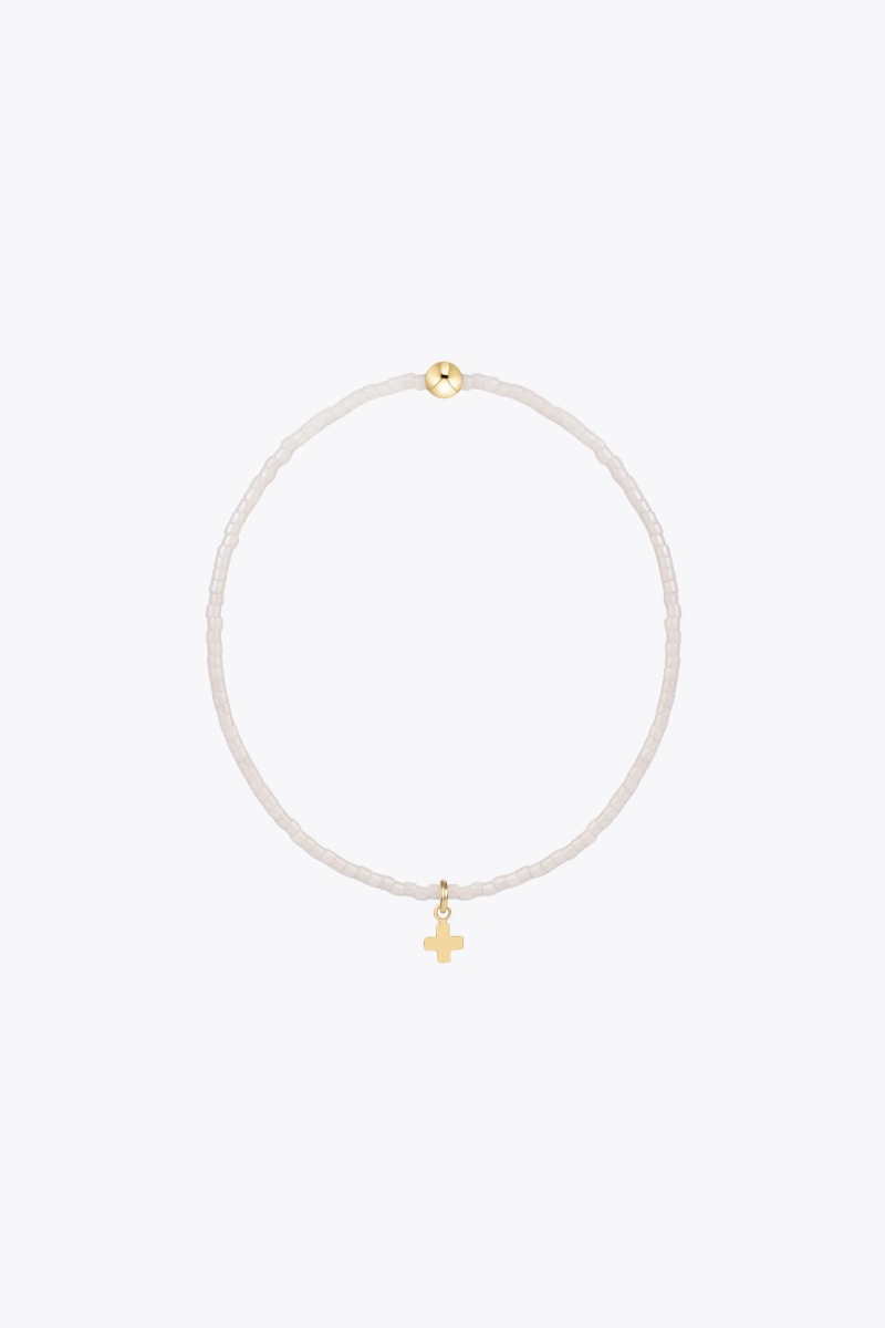 Hope Classic Milkshake Bracelet - Signature Cross Small Gold Charm