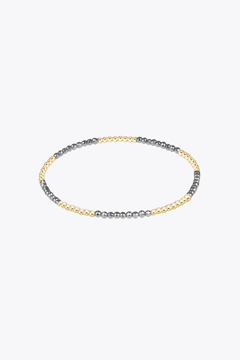 Blissful Silver Faceted Hematite 2mm Bracelet