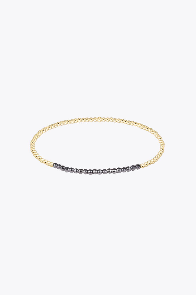 Gold Bliss Silver Faceted Hematite 2mm Gold Bracelet