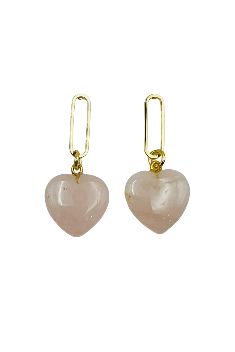 Semi-Precious Heart Earrings