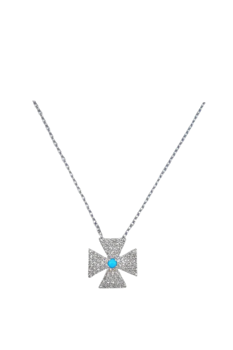 Turquoise Maltese Cross Necklace VN152