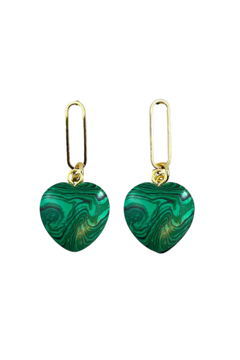 Semi-Precious Heart Earrings