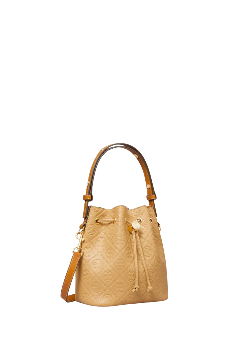T Monogram Pebble Bucket Bag