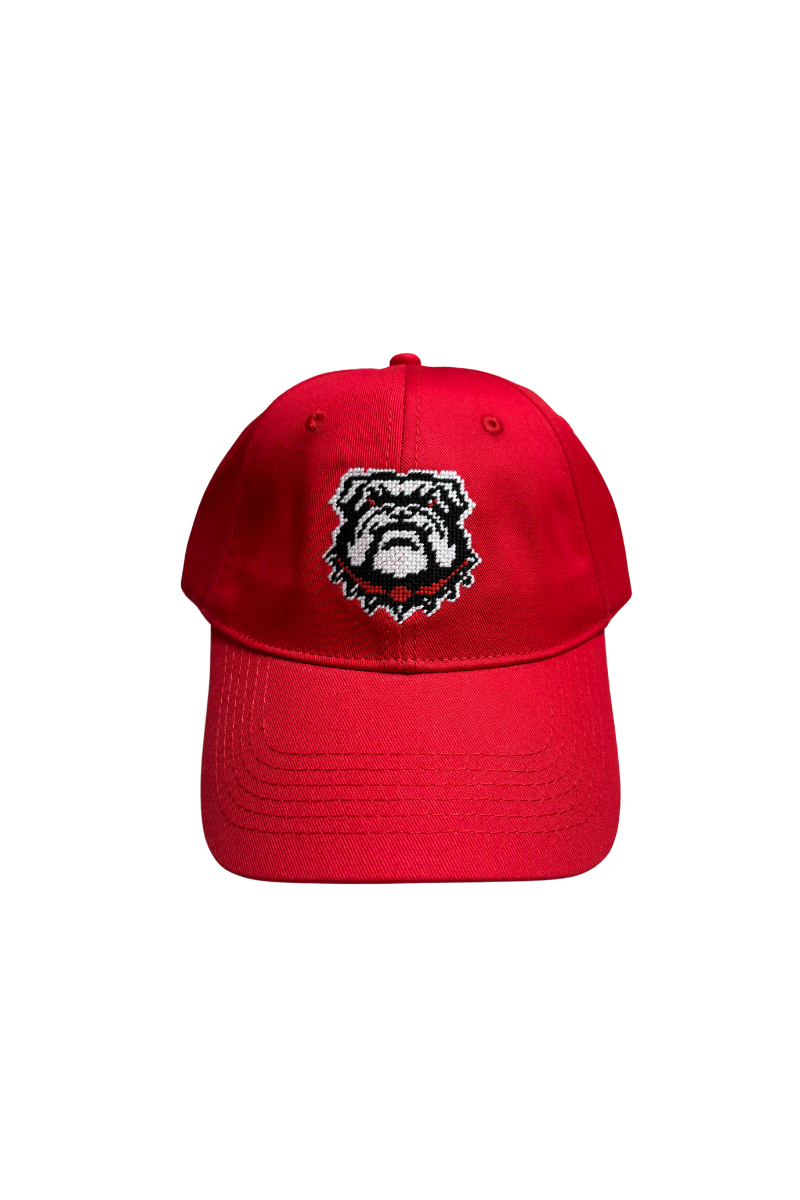 Bulldog Needlepoint Baseball Hat