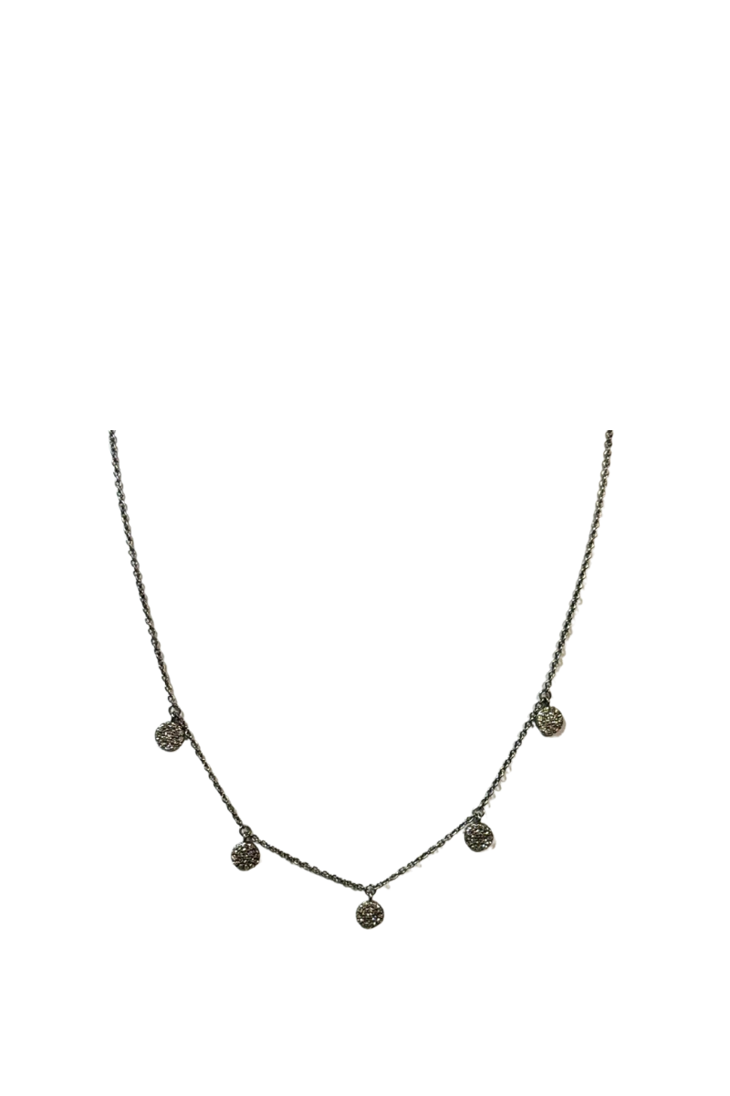 Pave Disc Station Necklace VN149