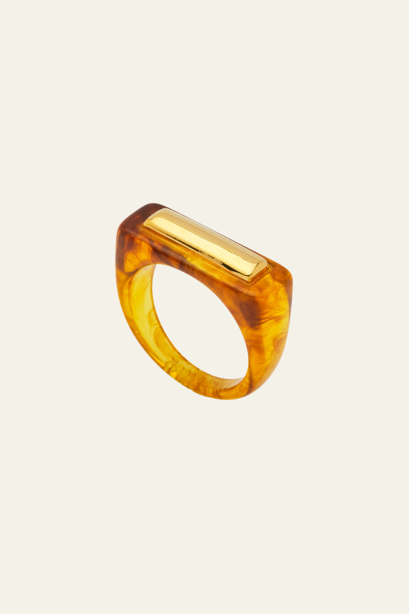 Tortoise Shell Resin Ring