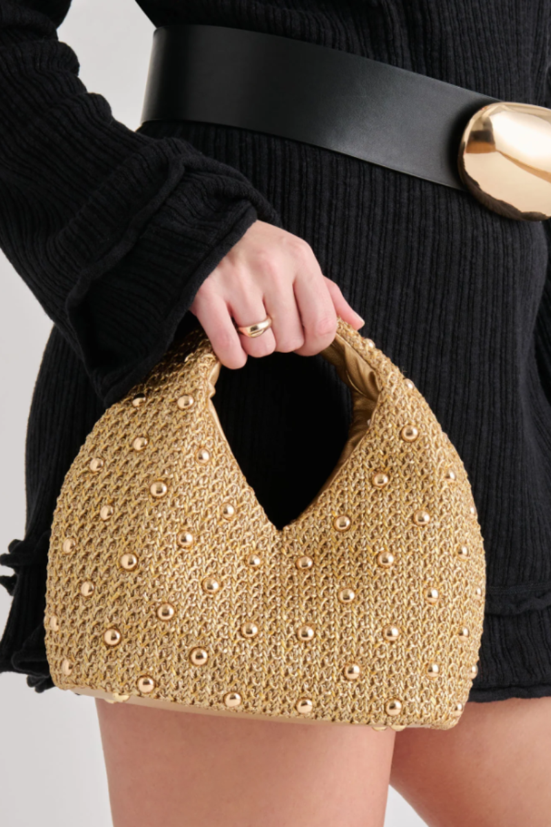 Dahlia Handbag Gold Raffia