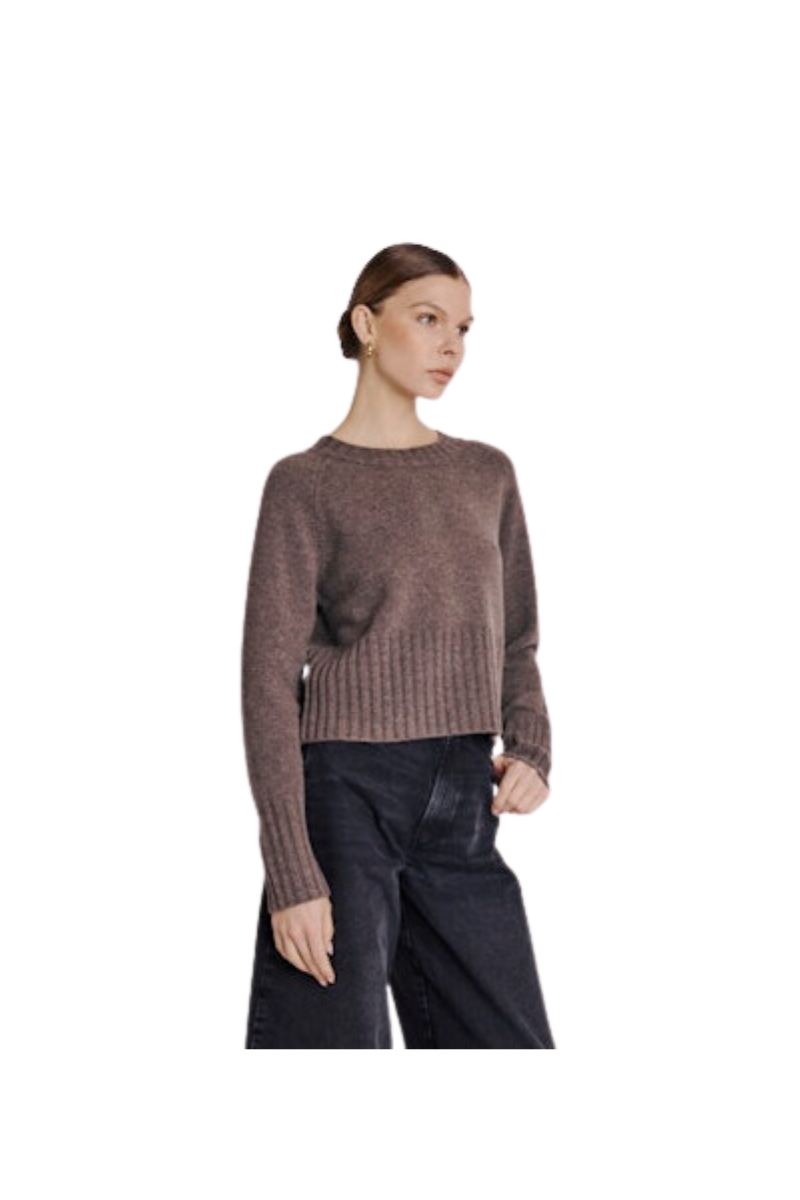 Cropped Rib Sweater