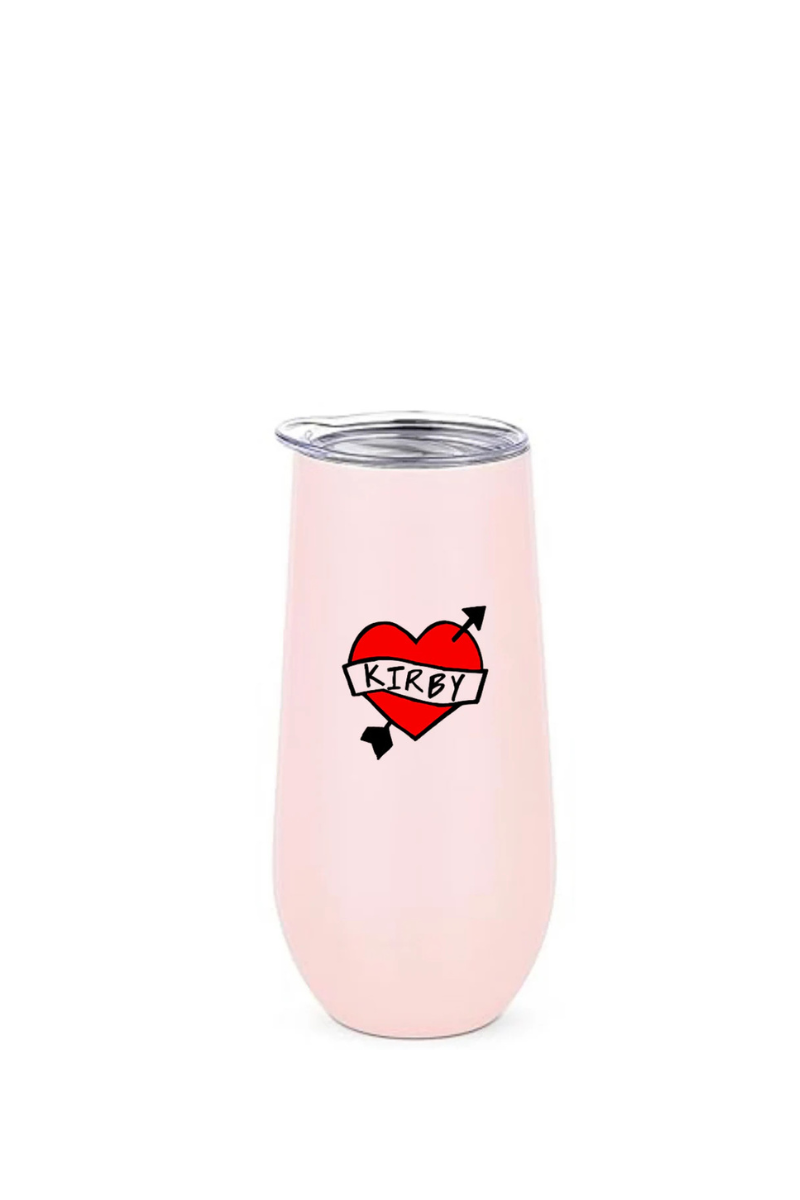 Kirby Heart Pink 12oz Bulldog Champagne Tumbler