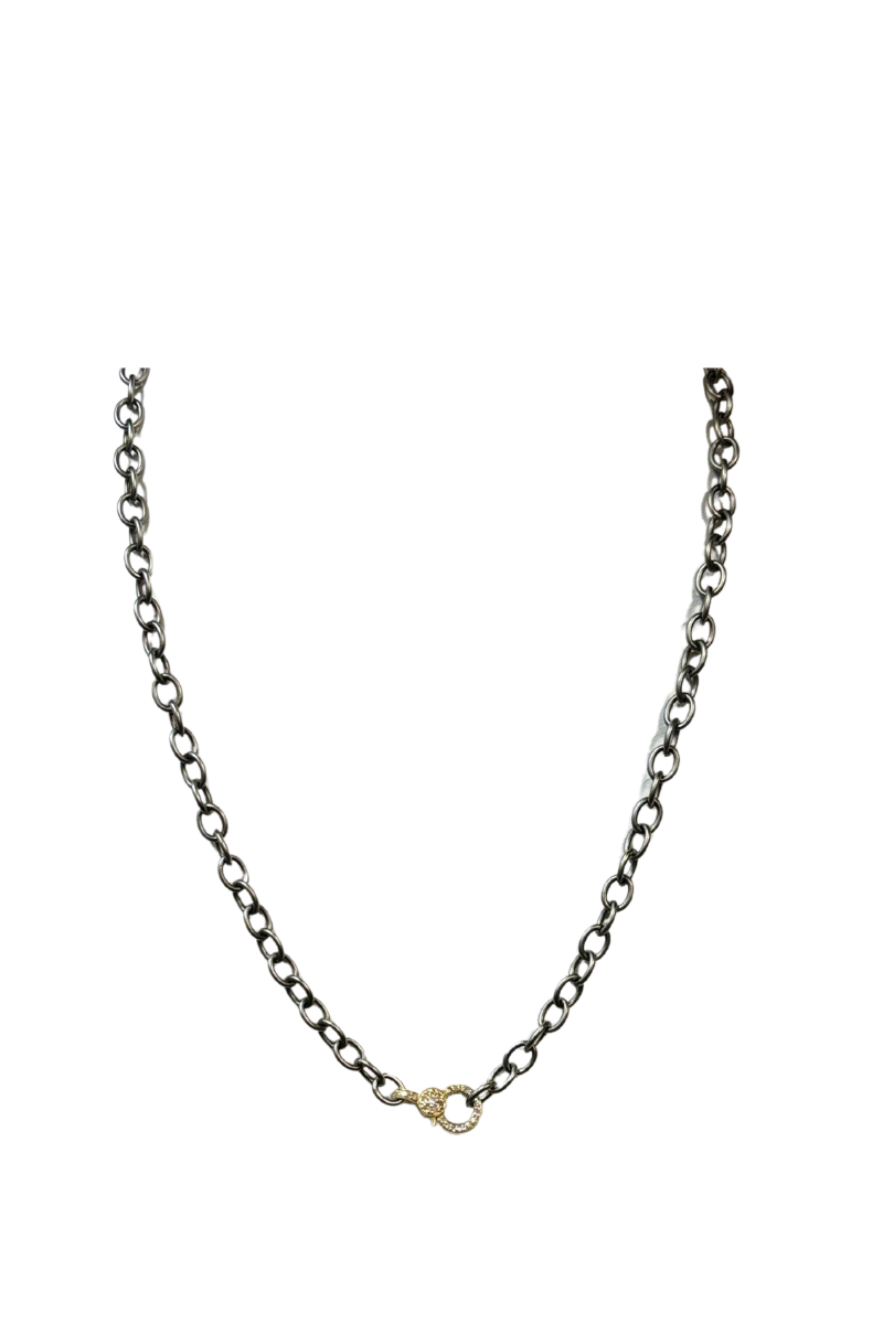 14k/SS Pave Clasp Chain VS86