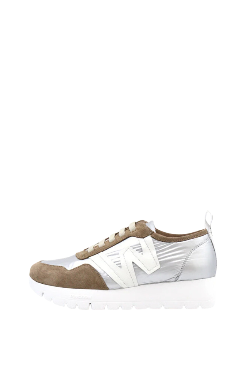 Trend Nylon Nacar Plata Sneaker