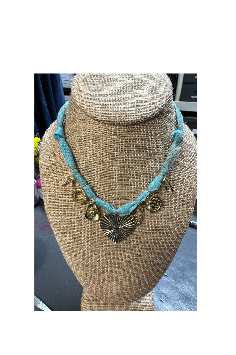 Mixed 7 Charms Bandana Necklace