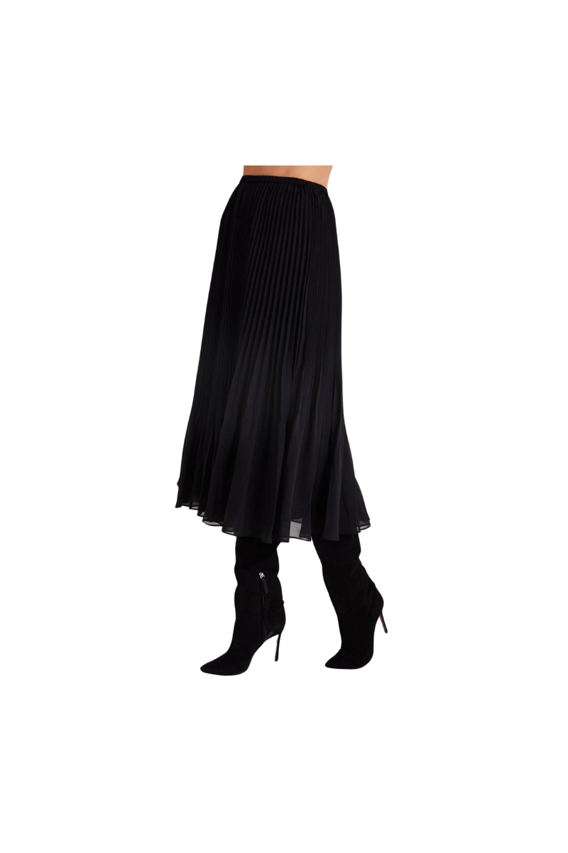 Pleated Sunburst Pleat Midi Skirt