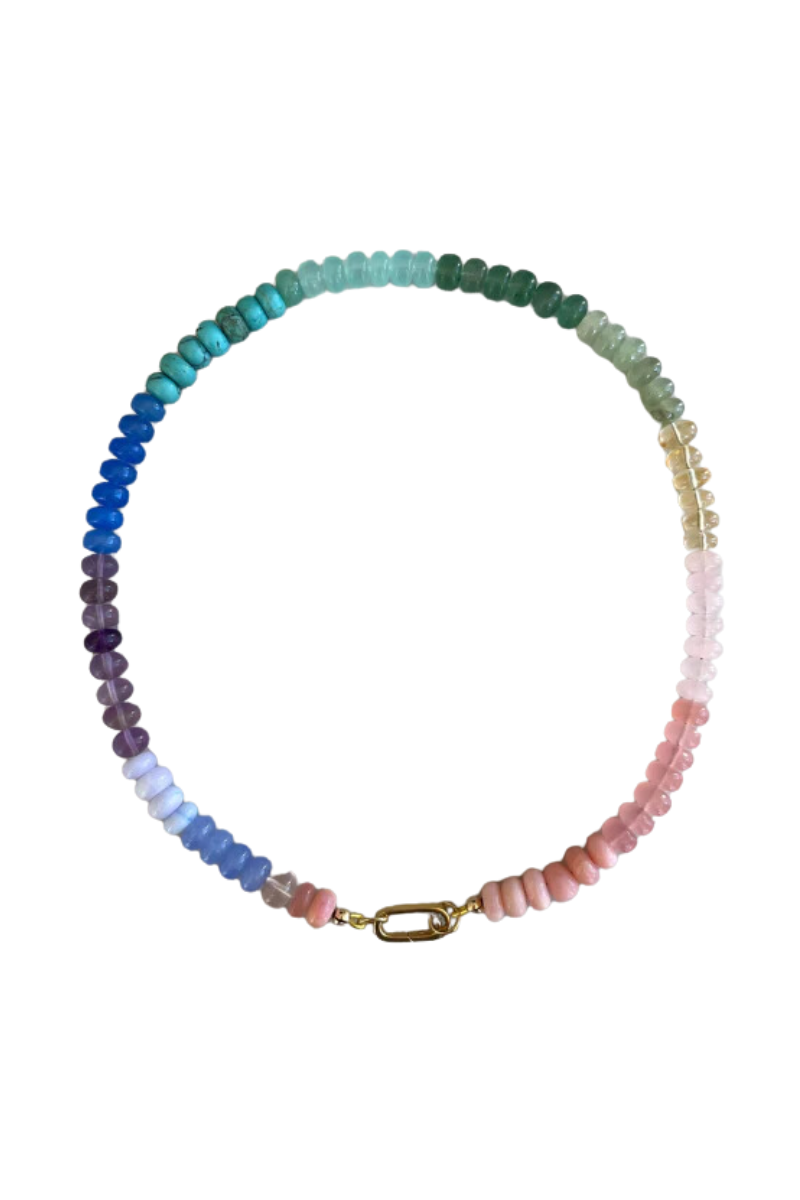 Pastel Rainbow Gemstone Necklace