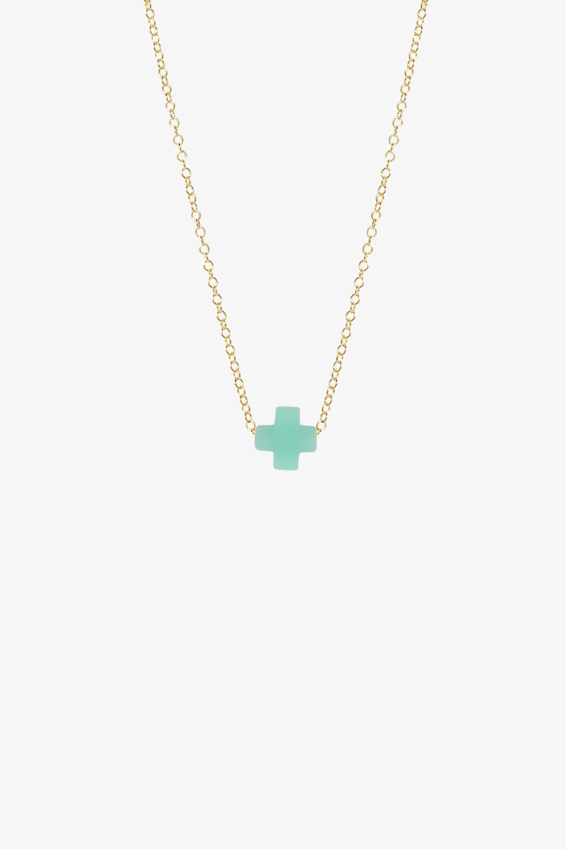 16" Necklace Gold - Signature Cross Mint
