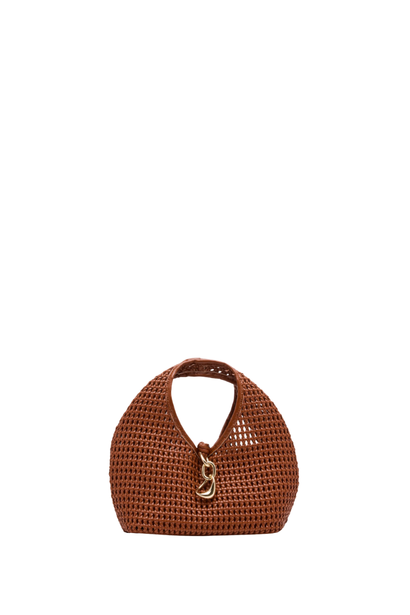 Dahlia Woven Handbag Cognac Woven Stella
