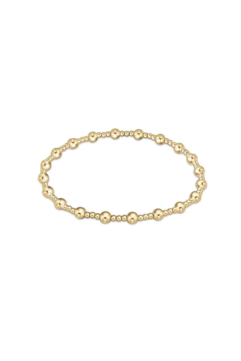 EXTENDS Classic Sincerity Pattern 4mm Bead Bracelet - Gold