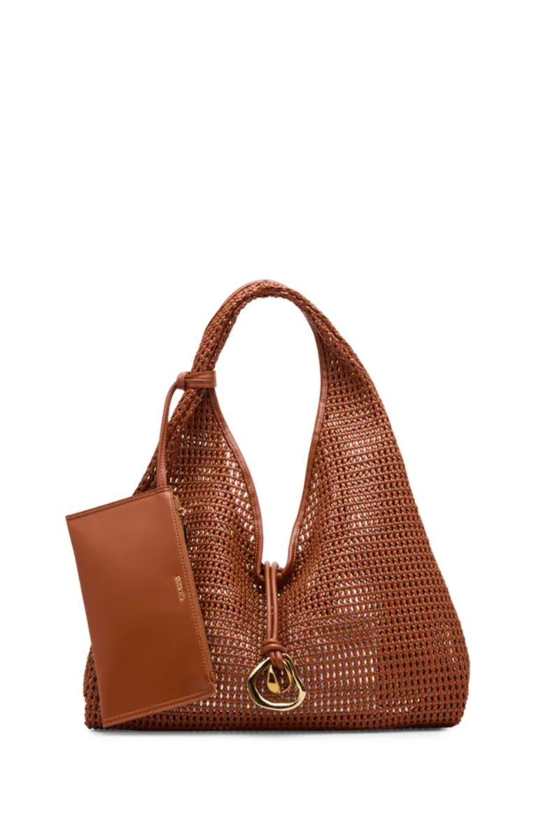 Missie Woven Shoulder Bag Cognac