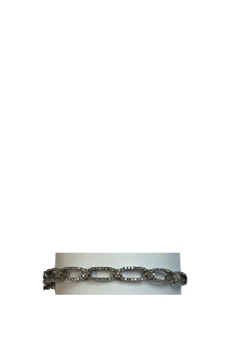 Pave Oval Link Bangle VB77