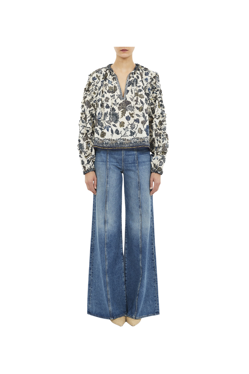 Azrou Cotton Long Sleeve Blouse