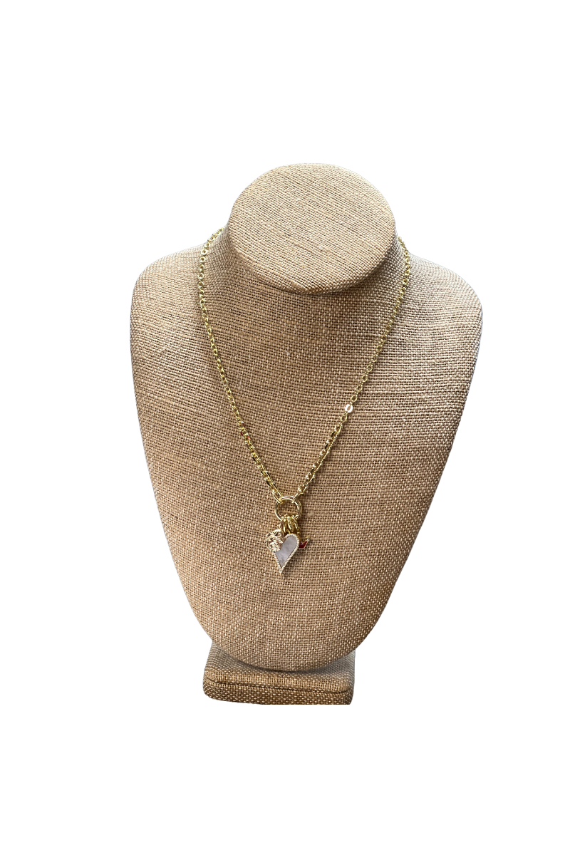 Gold Filled Mixed Thiner Chain-Type 1 w/Moonstone Heart