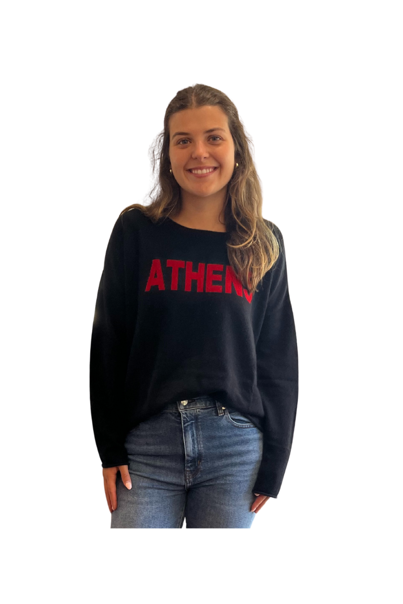 Boxy Crew Cashmere Athens Knit Sweater