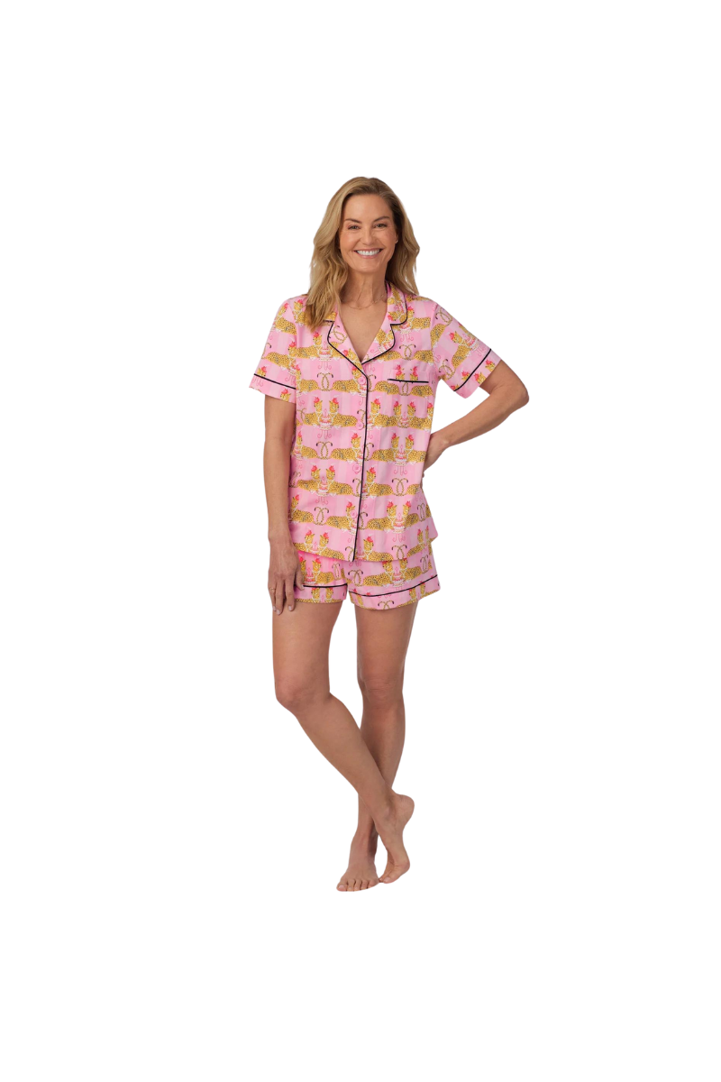 Tea For Two Short Sleeve Classic Shorty Stretch Jersey PJ Set