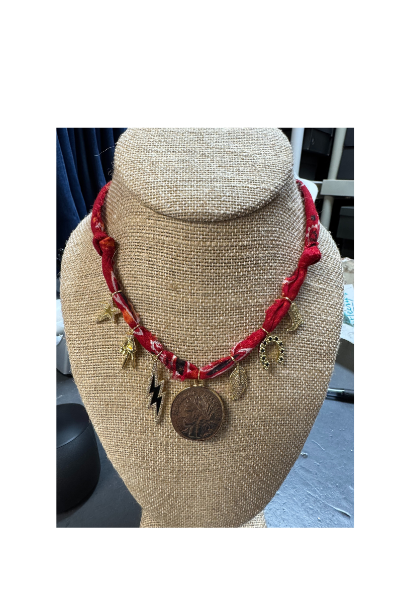 Mixed 7 Charms Bandana Necklace