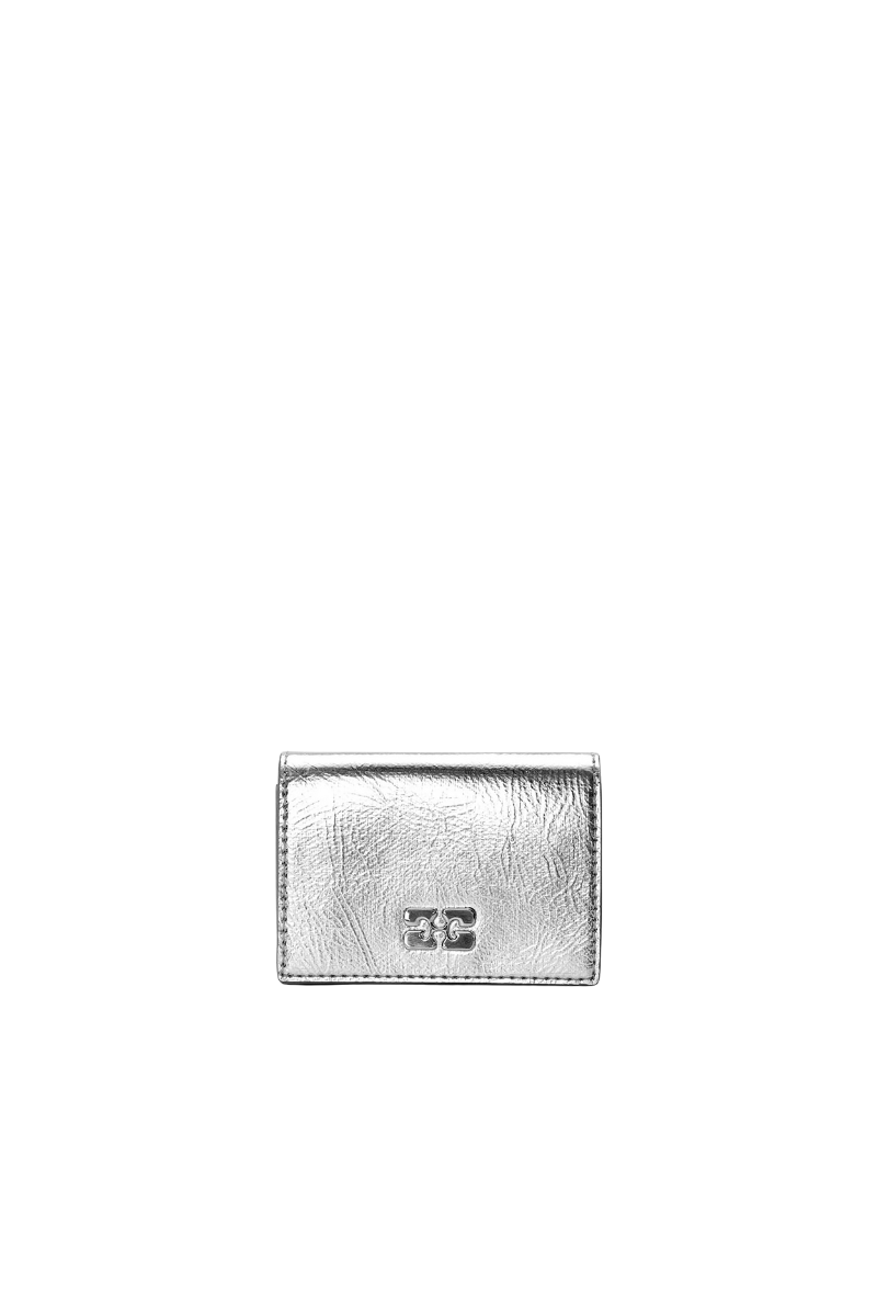 Ganni Bou Flap Card Holder Metallic