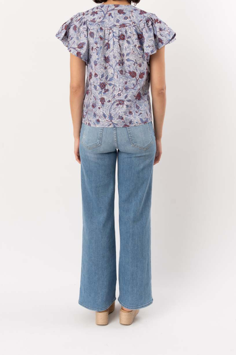 Perline Short Sleeve Cotton Blouse