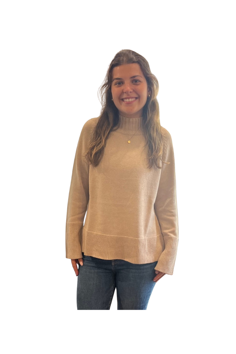 Easy Rib Funnel Sweater