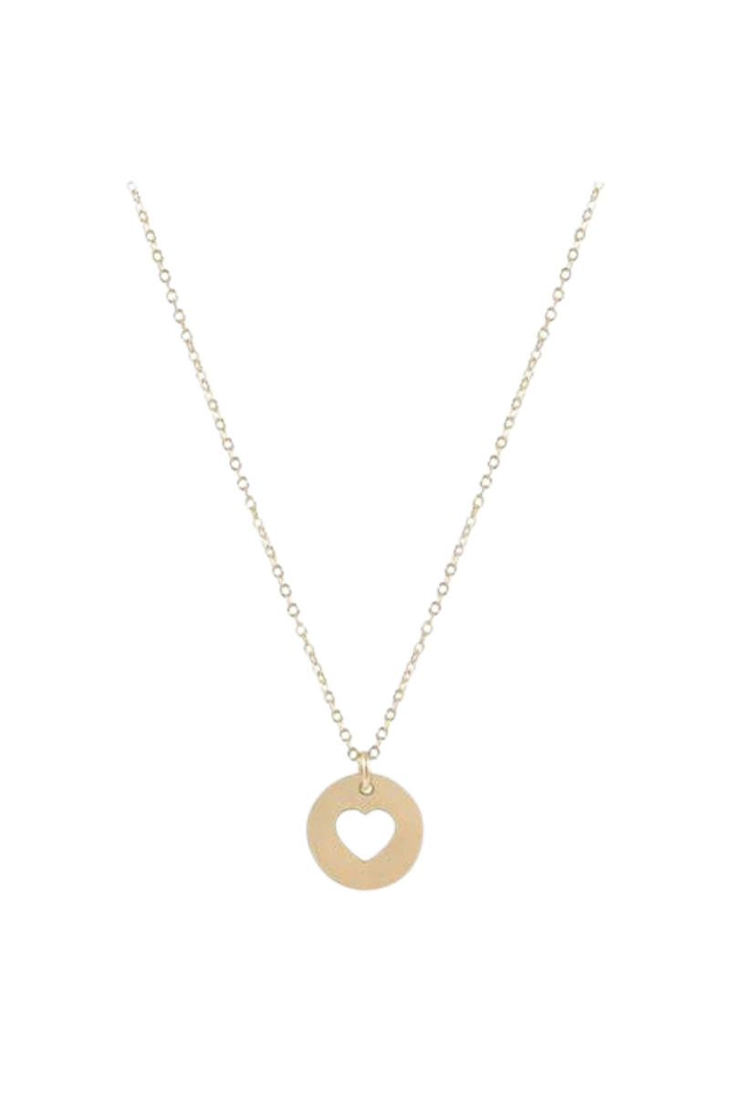 16" Necklace Gold - Love Gold Disk