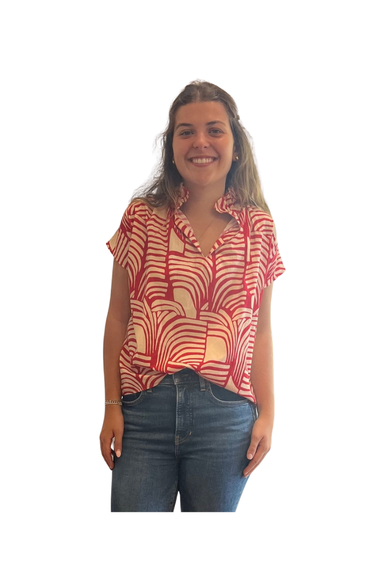 Vicki Short Sleeve Abstract Top