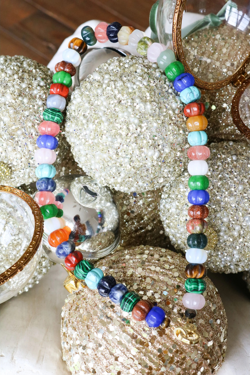 Carved Multi-Gemstone Necklace