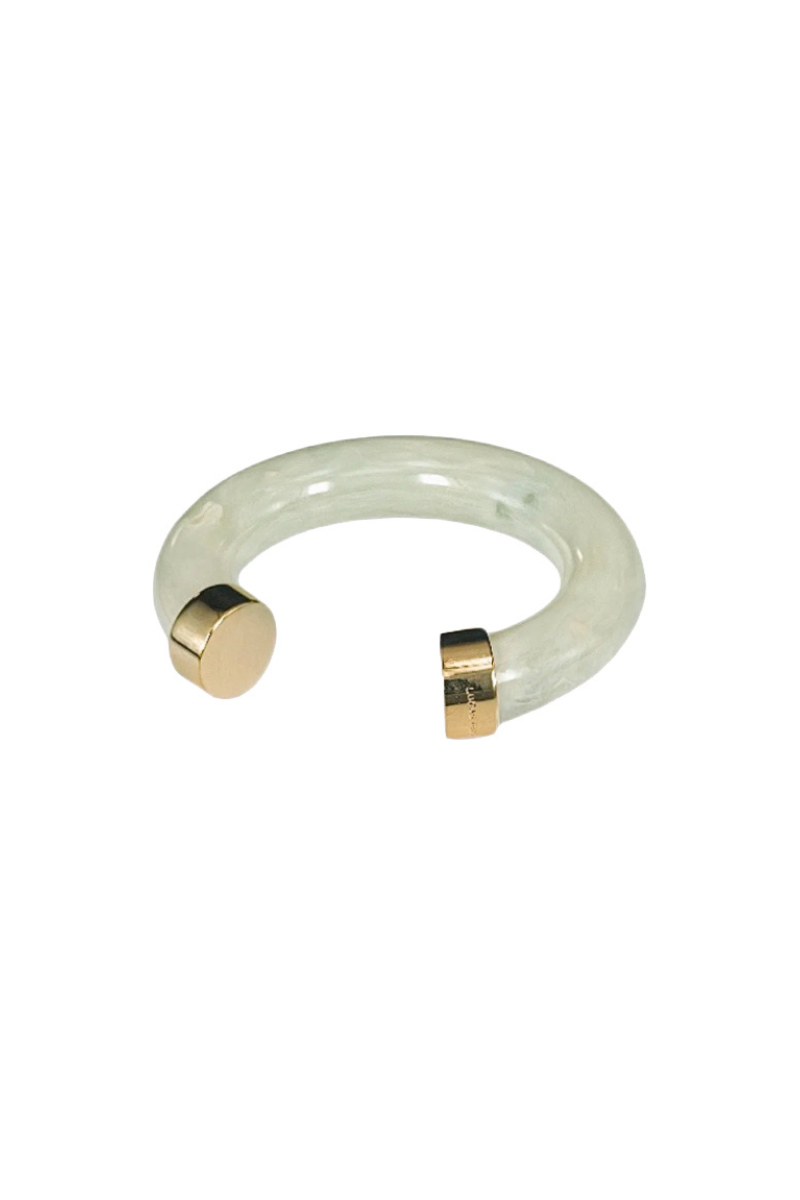 Gold Polished Opal Bangle