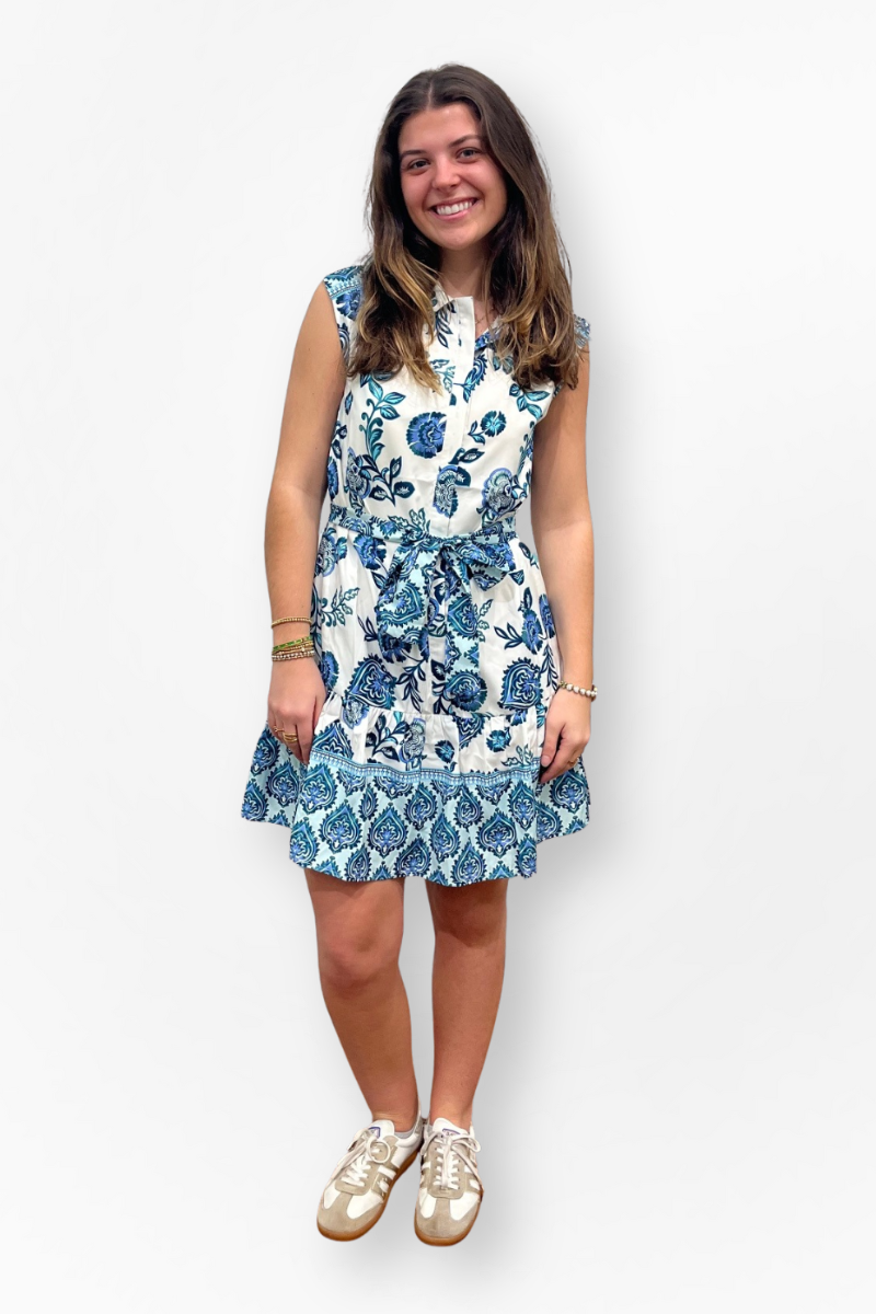 Contrast Print Shirt Dress