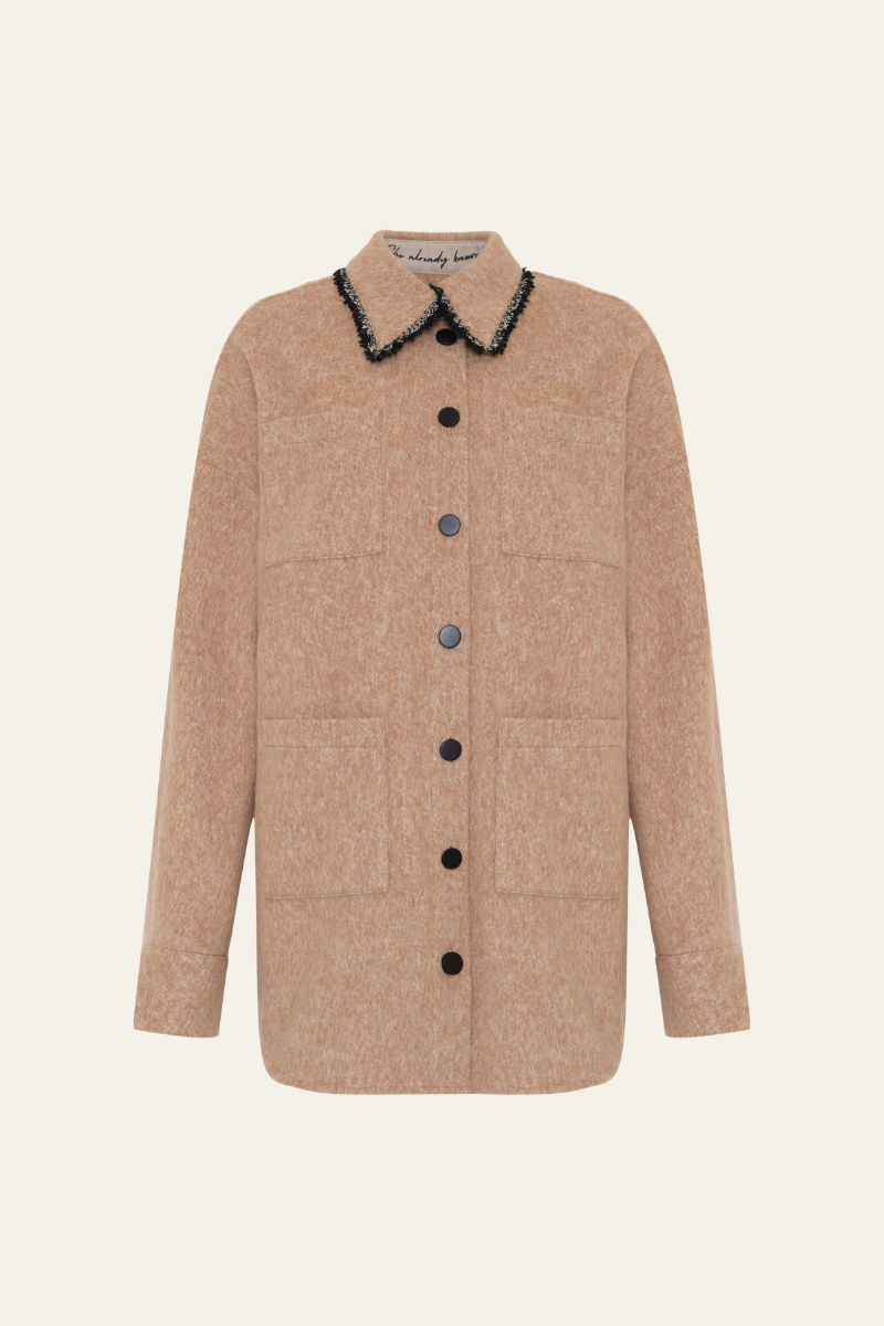 Athena Boucle Trim Overshirt