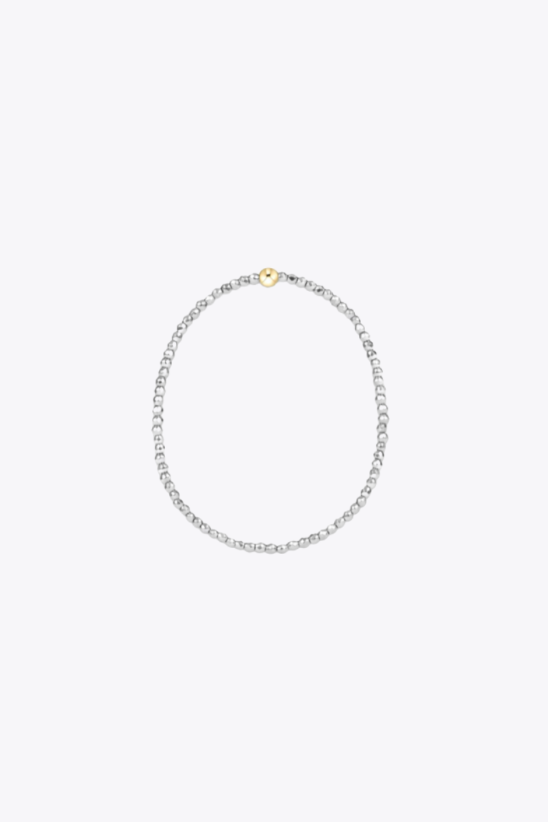 Silver Faceted Hematite 2mm Bead Bracelet