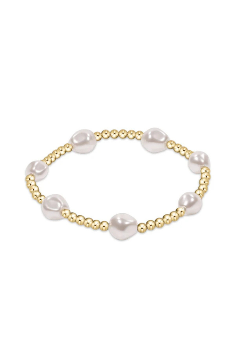 EXTENDS Admire Gold 3mm Bead Bracelet - Pearl