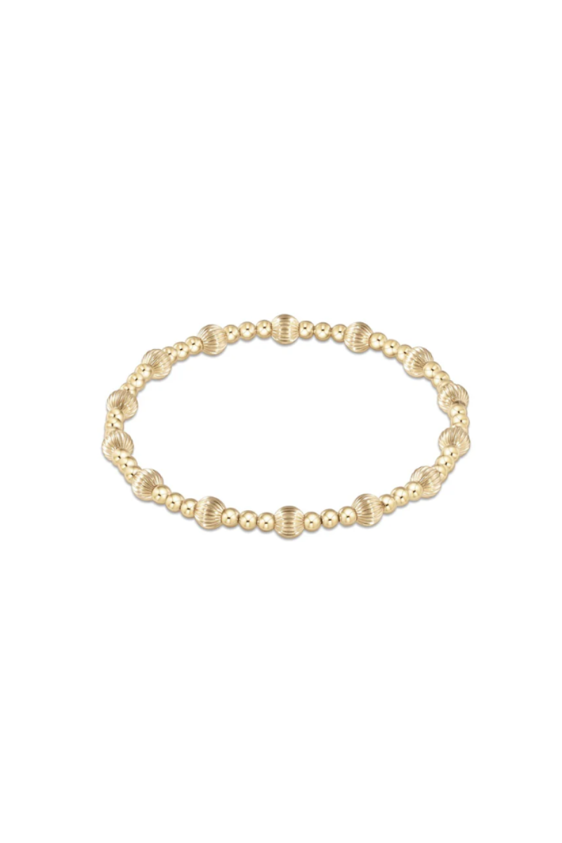 Dignity Sincerity Pattern 5mm  Bead Bracelet - Gold